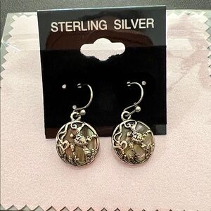 Hand crafted Sterling Silver dangle Turtle earrings